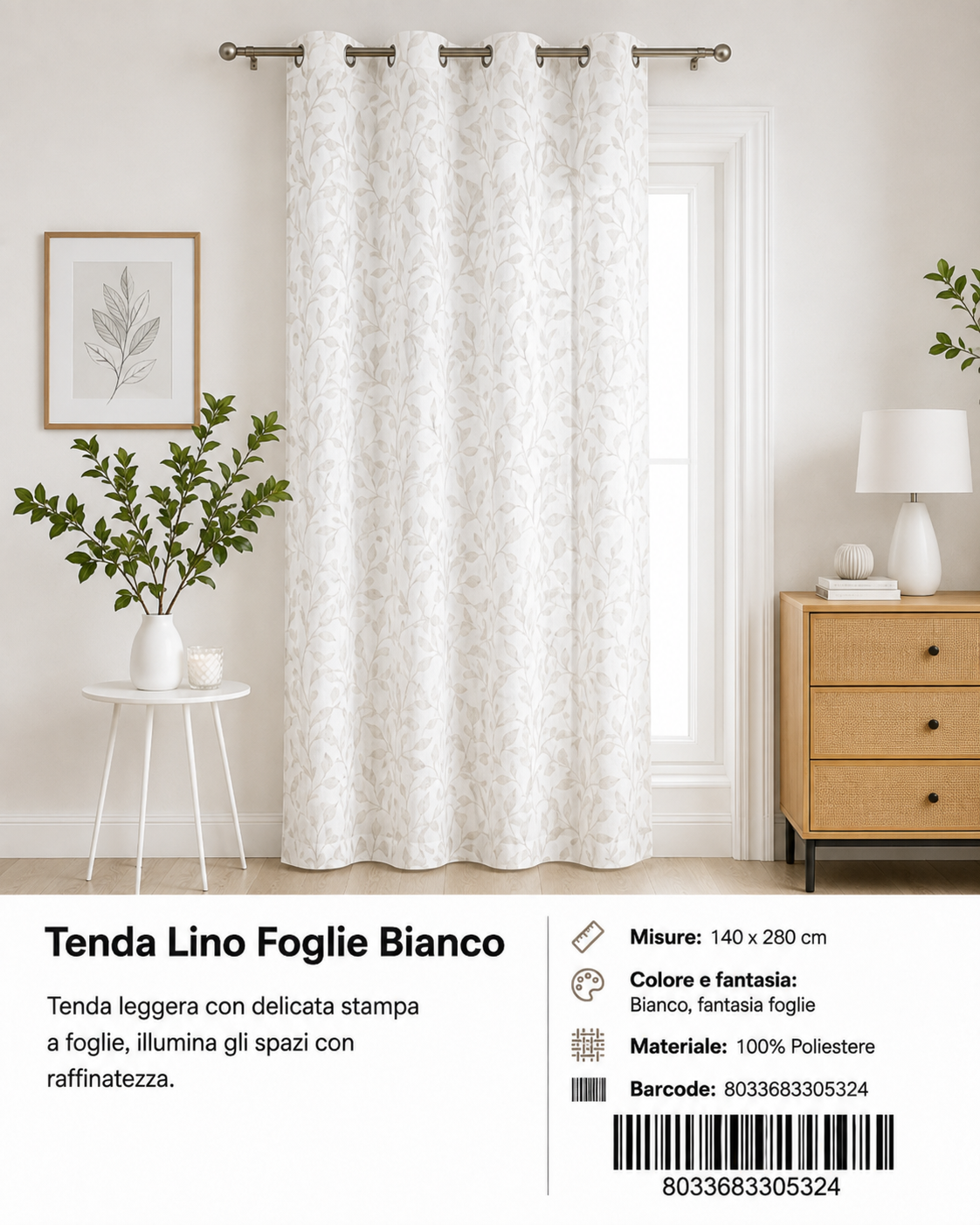 TENDA PER CASA VIOLETTE 140*280CM - 8033683305324