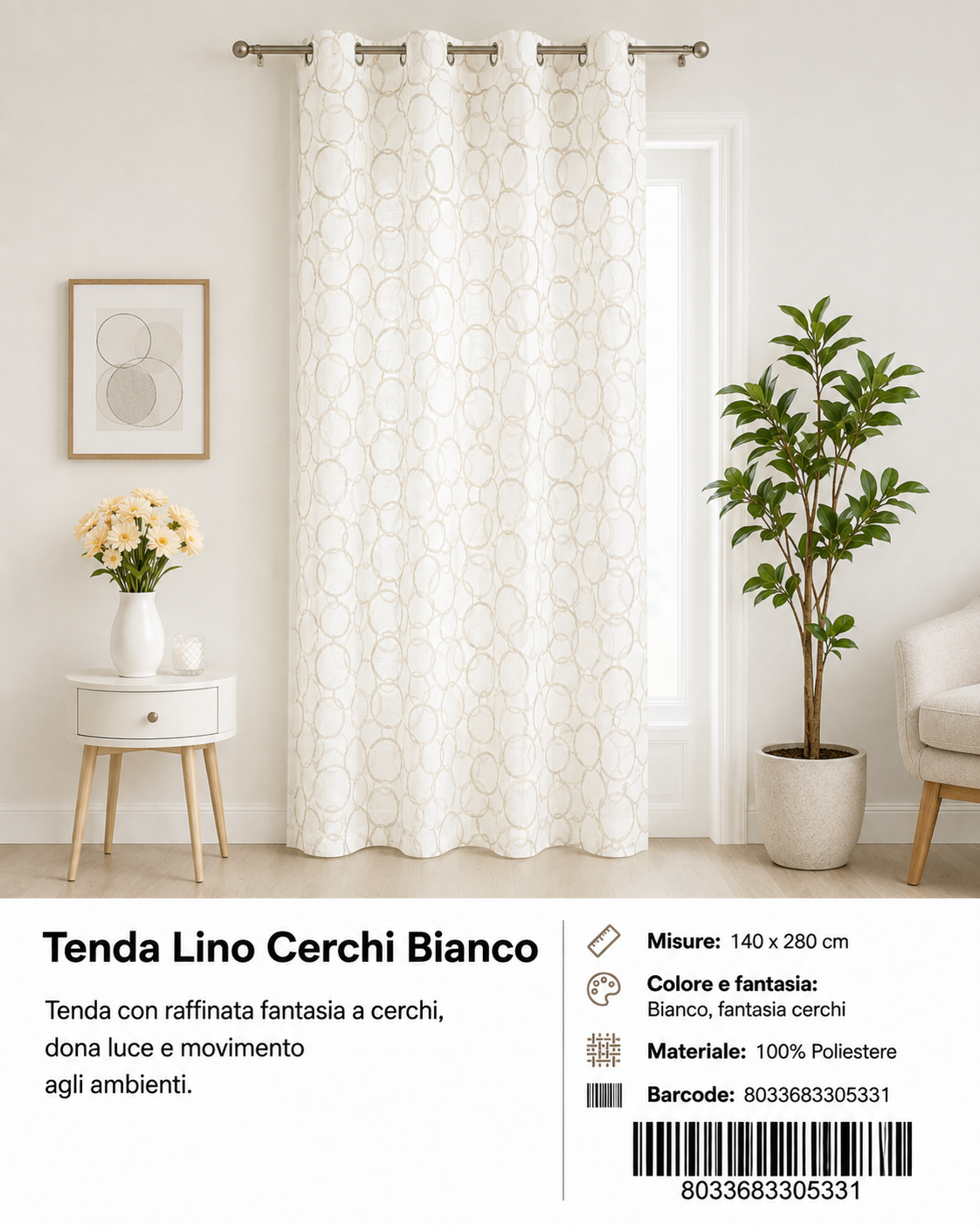 TENDA PER CASA VIOLETTE 140*280CM - 8033683305331
