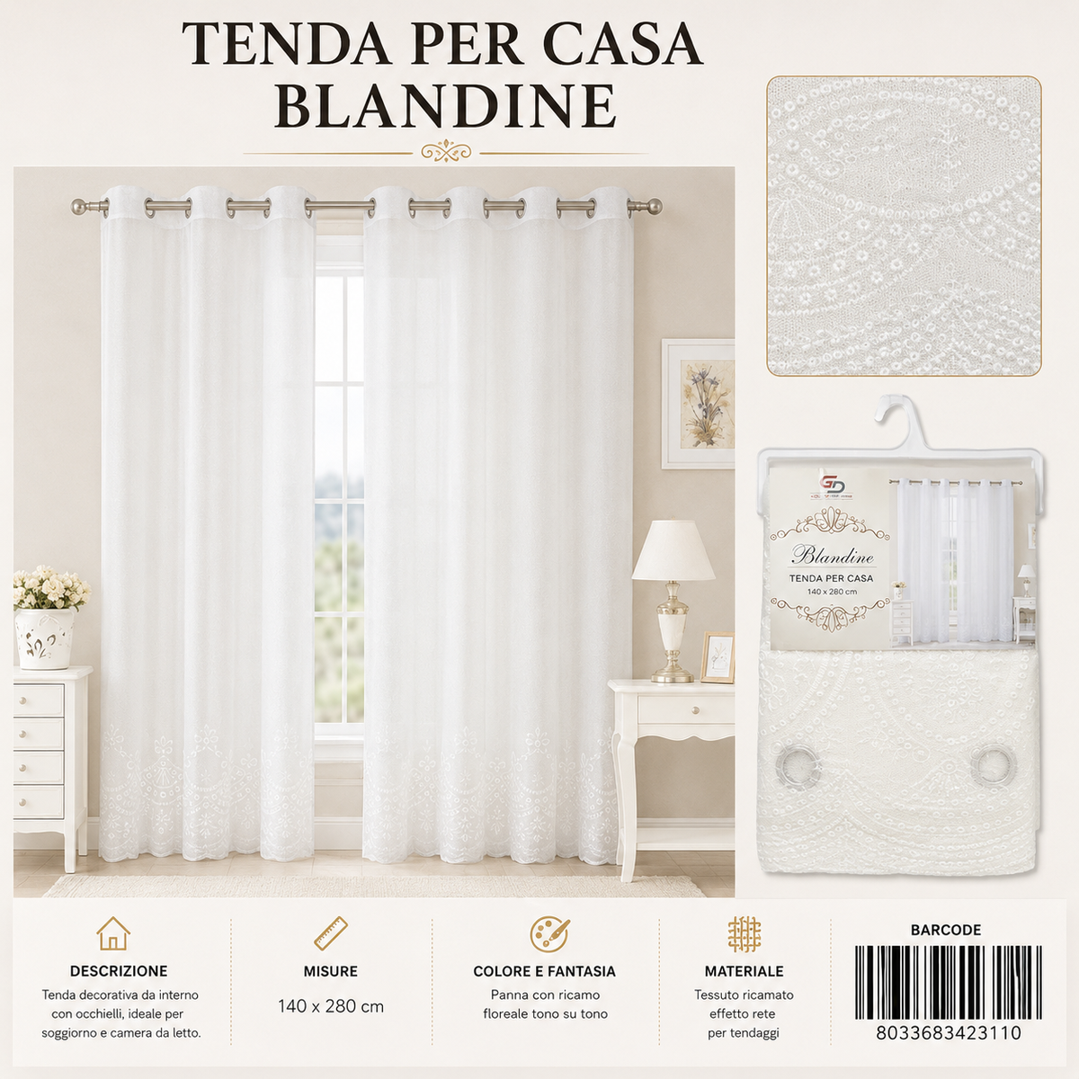 TENDA PER CASA BLANDINE 140*280CM - 8033683423110