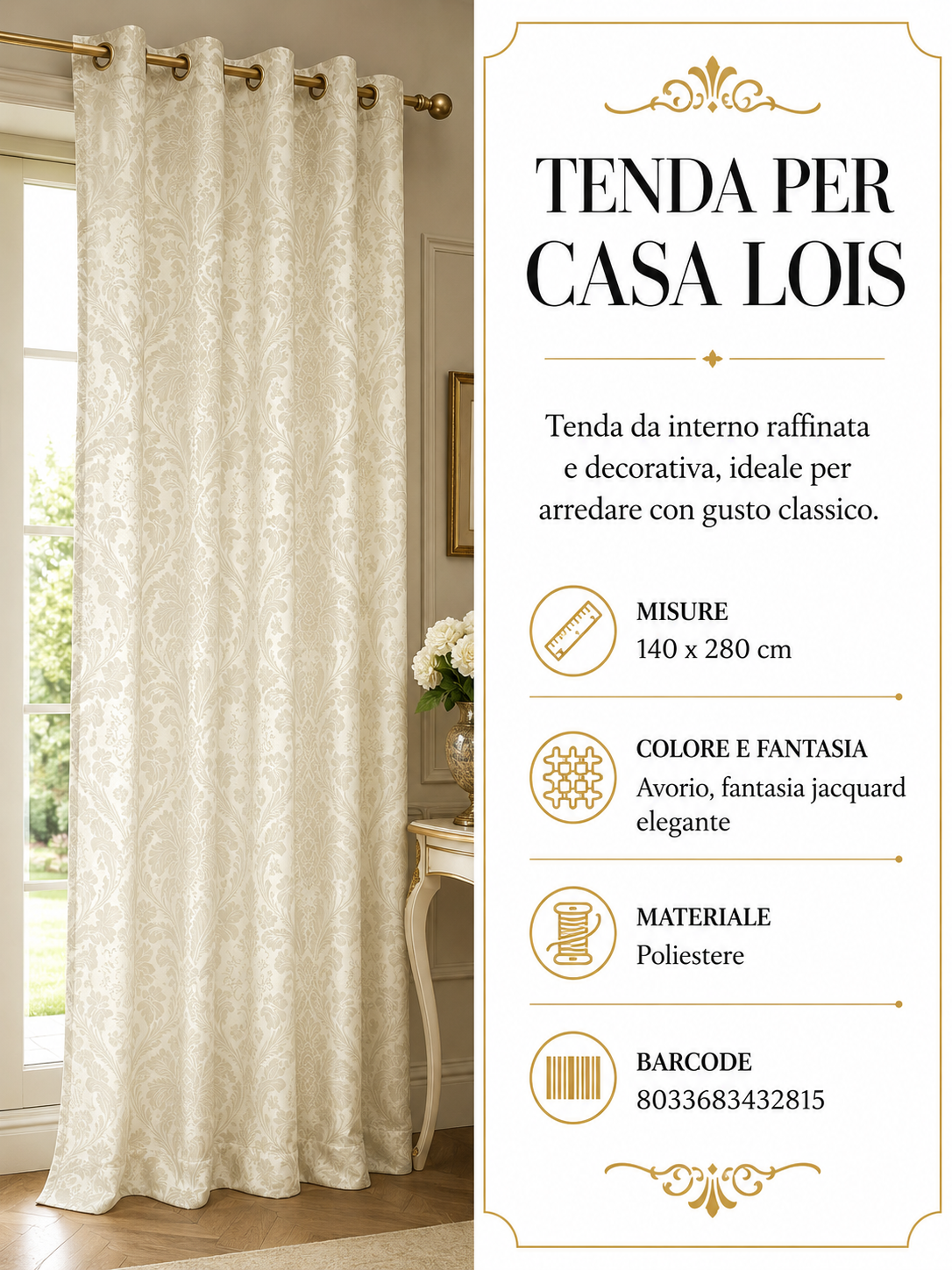 TENDA PER CASA LOIS 140*280CM