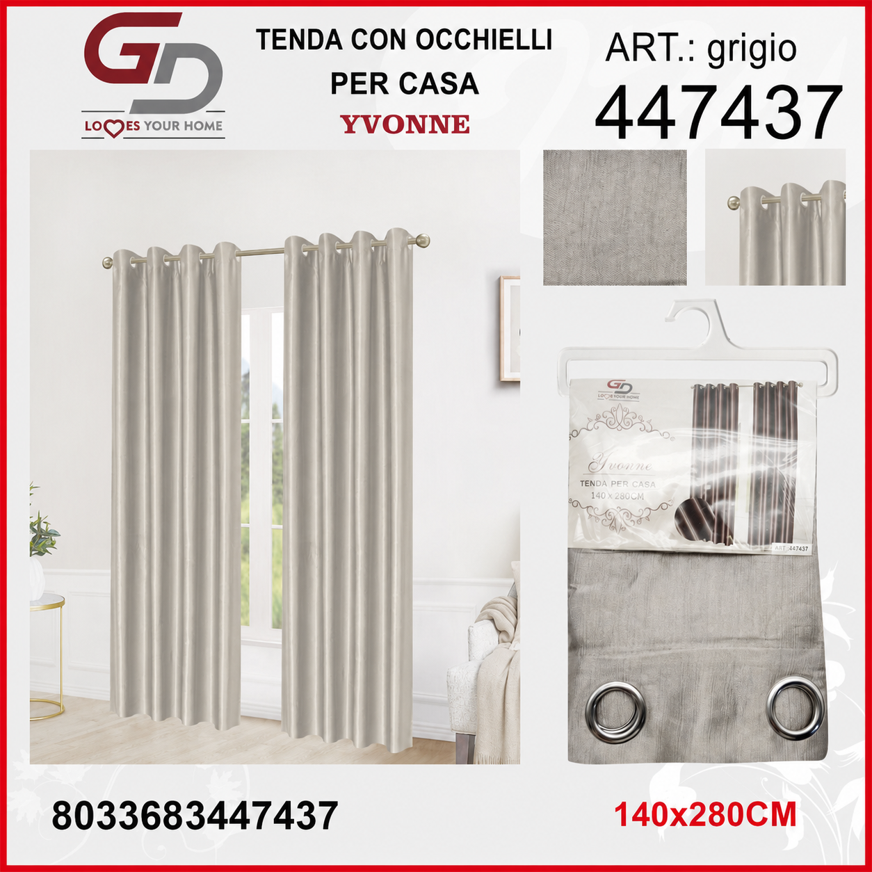 TENDA PER CASA YVONNE 140*280CM