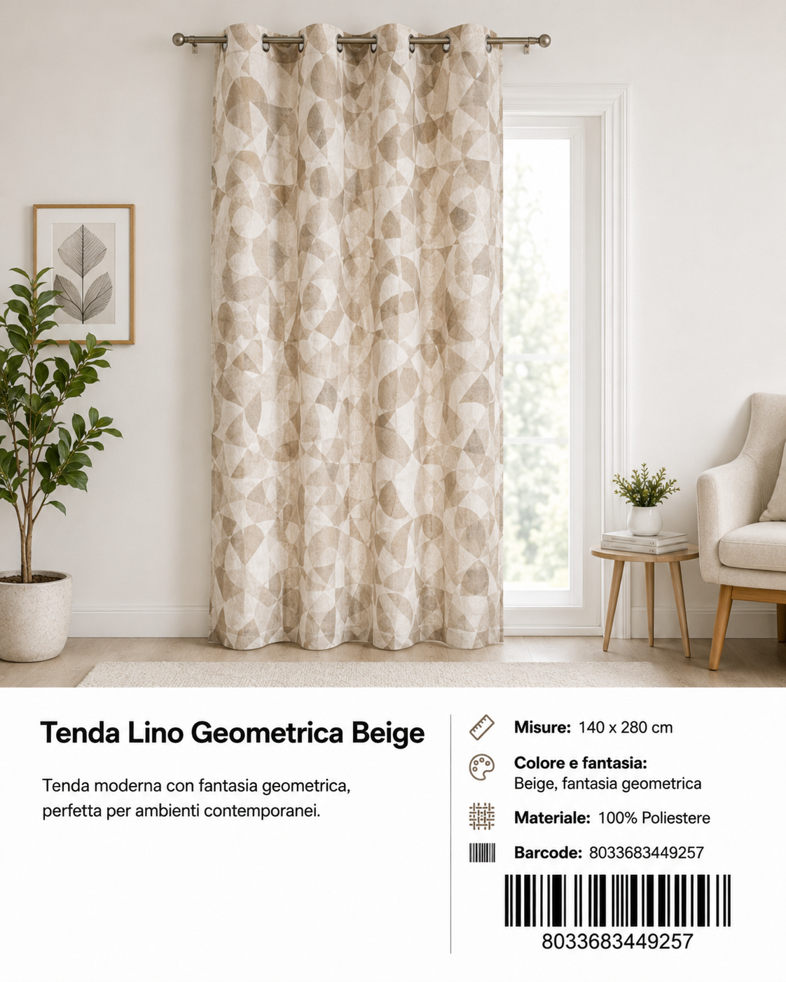 TENDA PER CASA VIRGINIA 140*280CM - 8033683449257