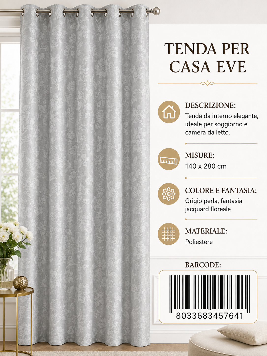 TENDA PER CASA EVE 140*280CM