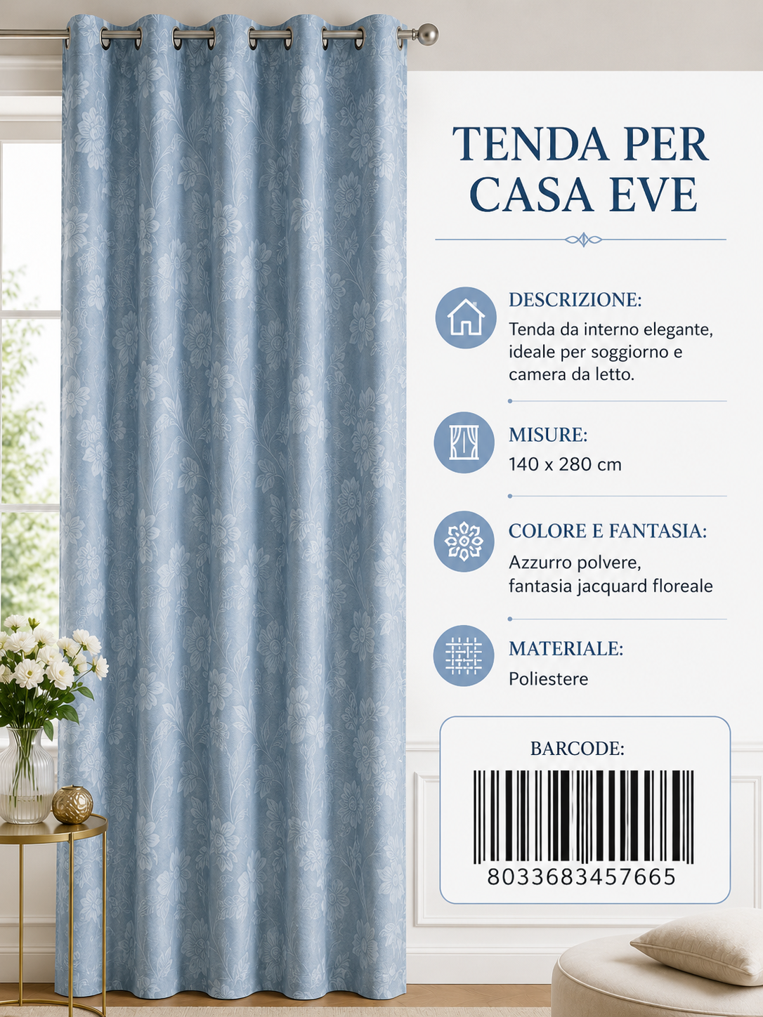 TENDA PER CASA EVE 140*280CM