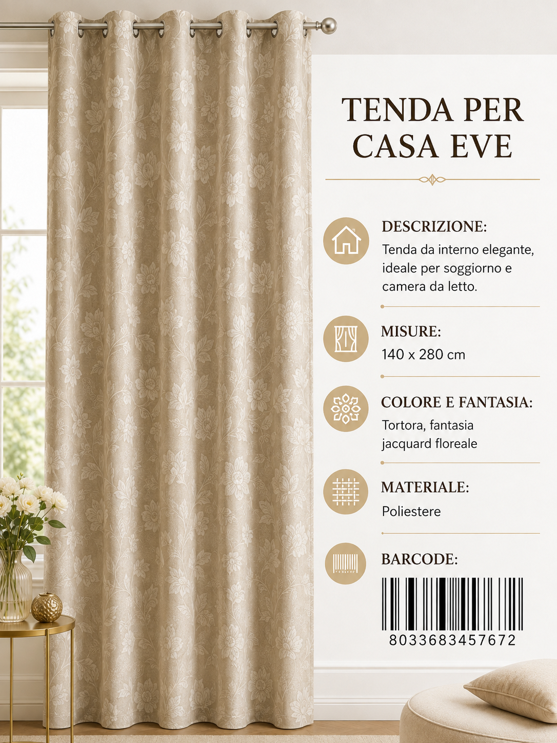 TENDA PER CASA EVE 140*280CM