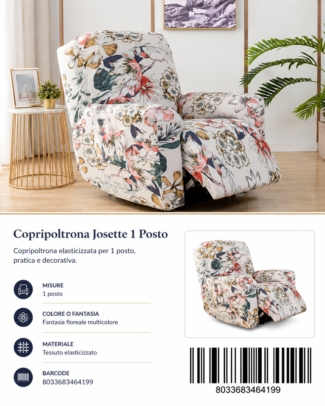 Copripoltrona Josette 1 Posto