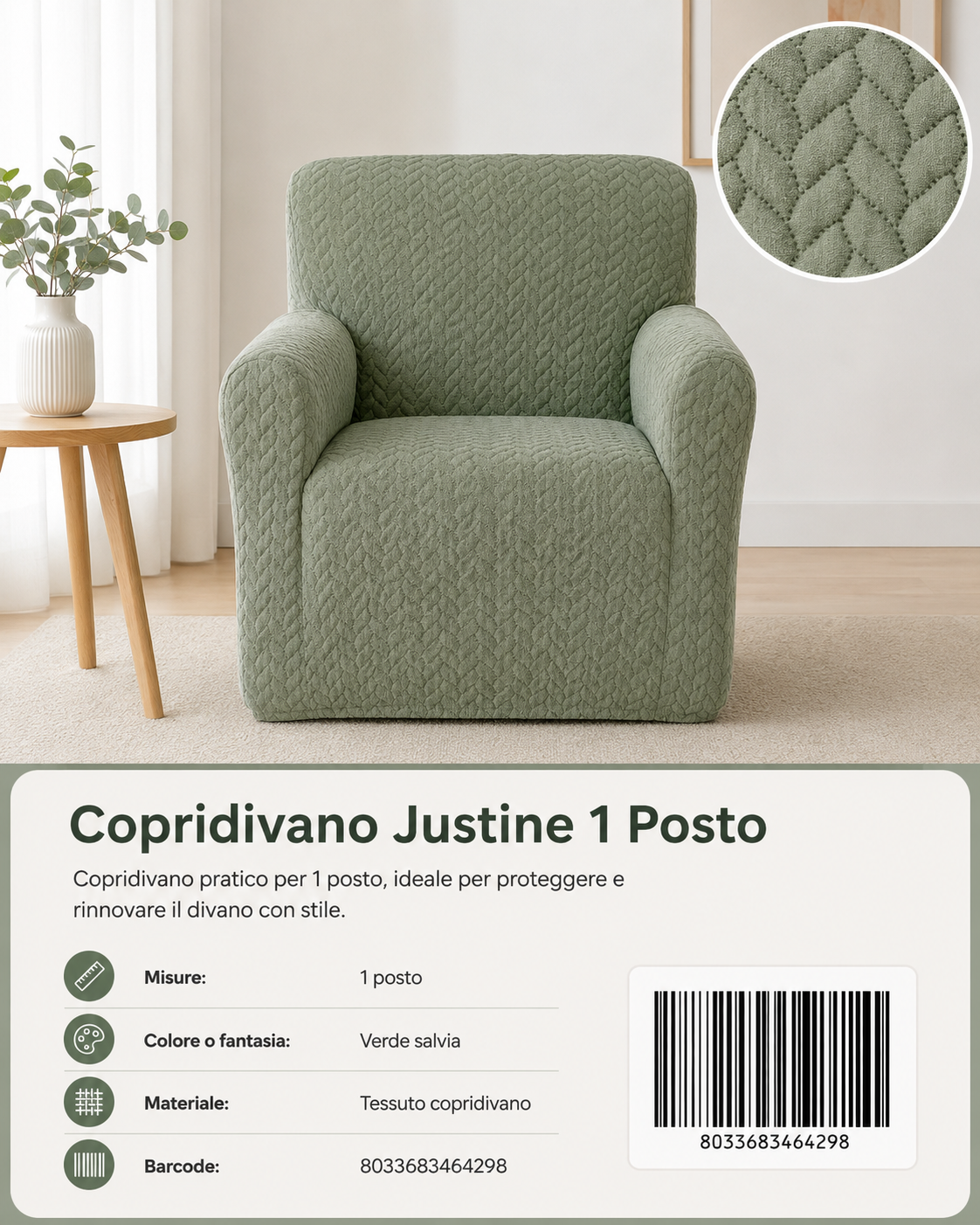 Copridivano Josette 3 Posti - 8033683464298