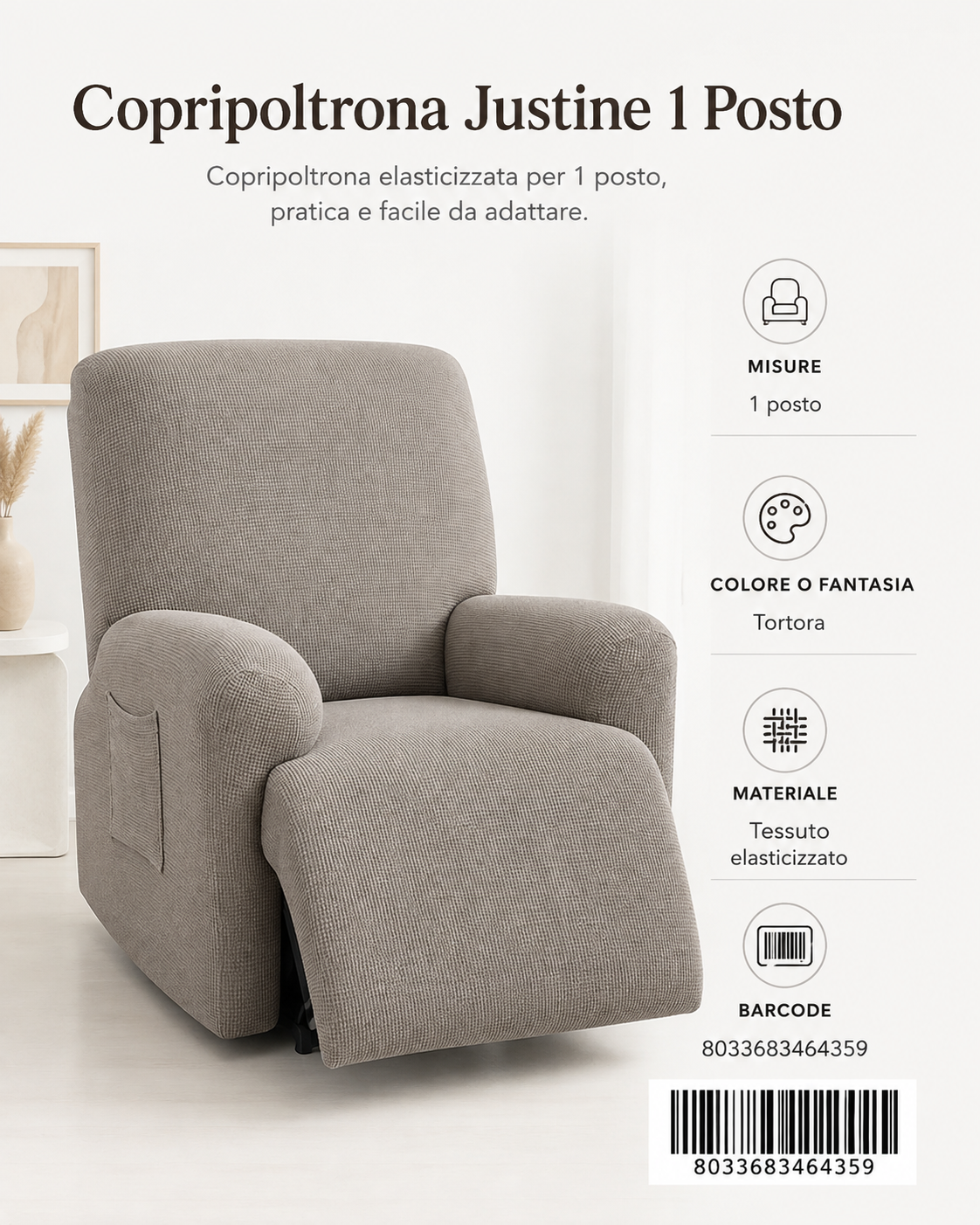 Copripoltrona Justine 1 Posto