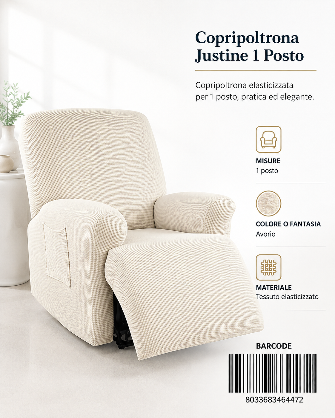 Copripoltrona Justine 1 Posto