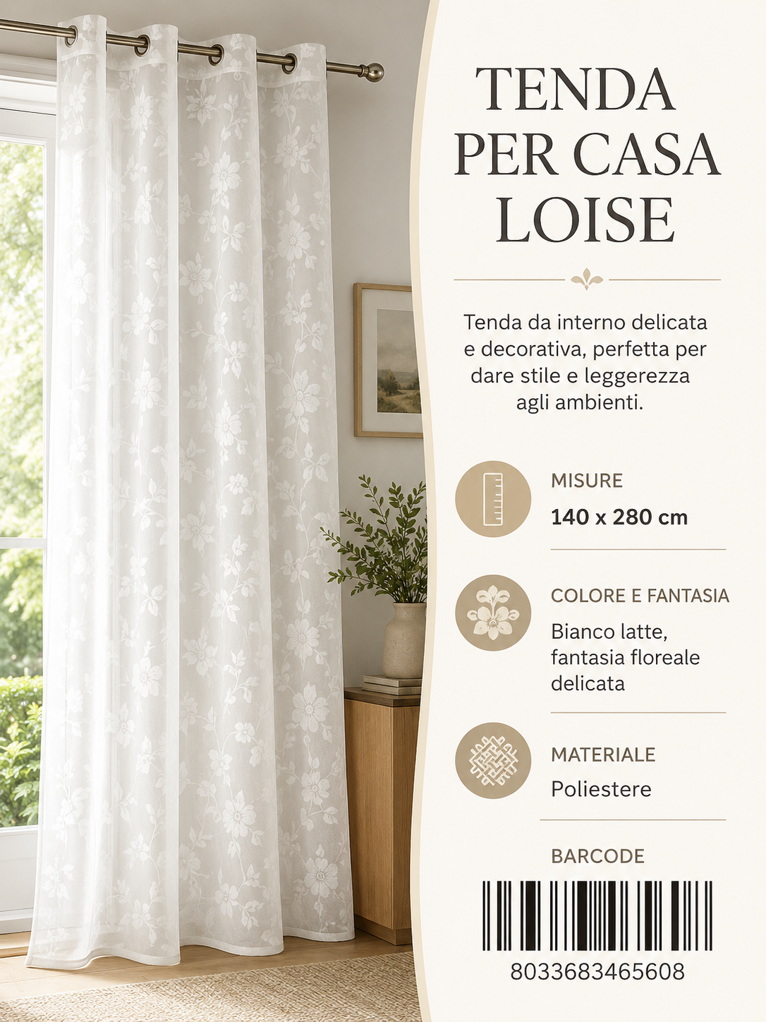 TENDA PER CASA LOISE 140*280CM
