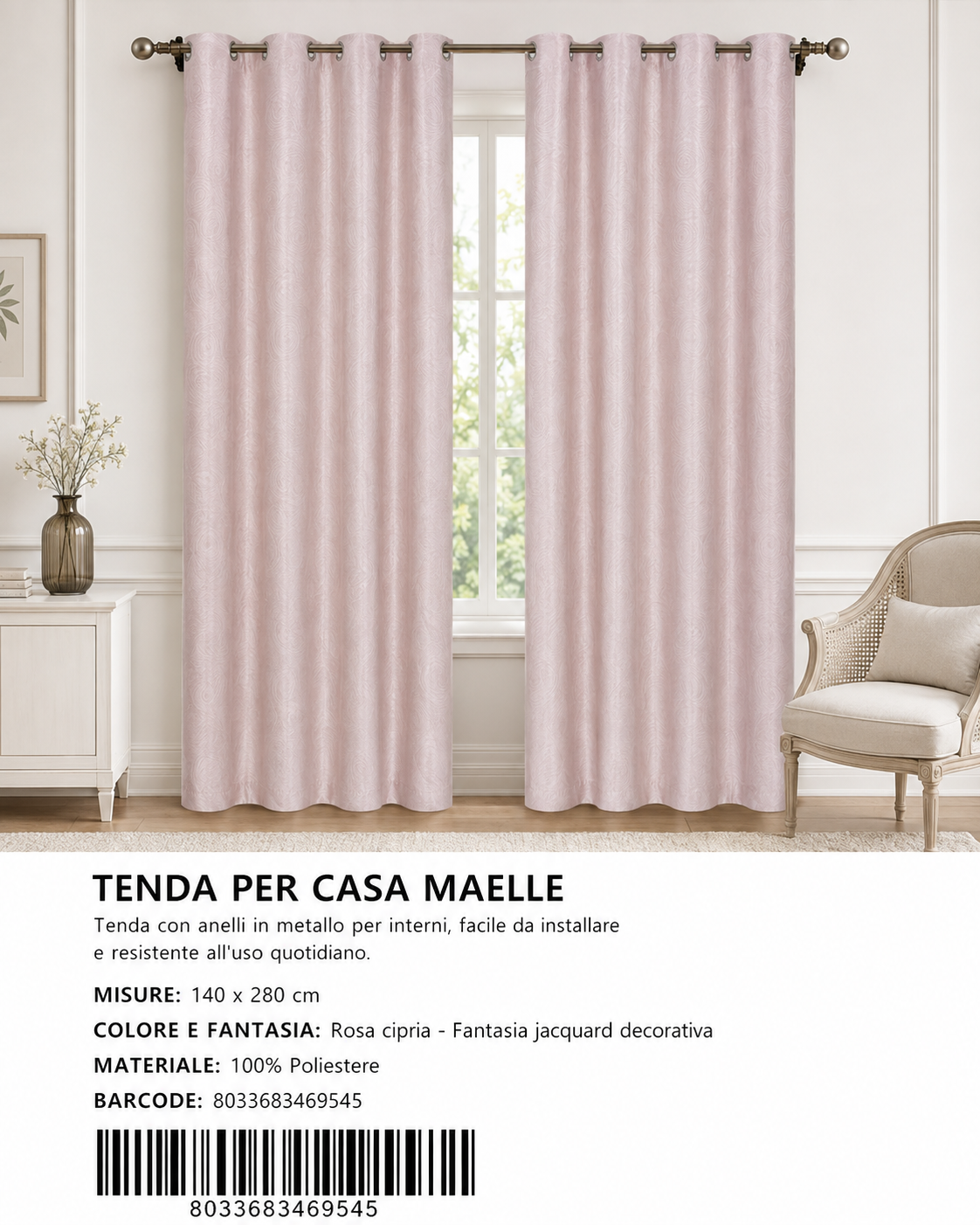TENDA PER CASA Maelle 140*280CM - 8033683469545