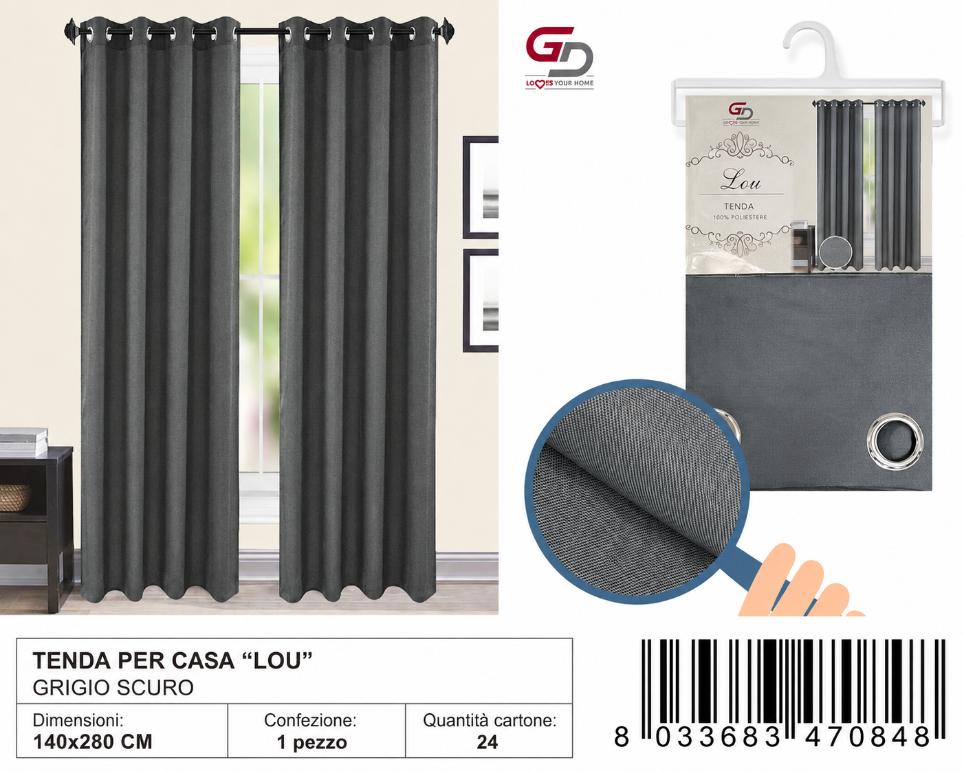 TENDA PER CASA LOU 140*280CM
