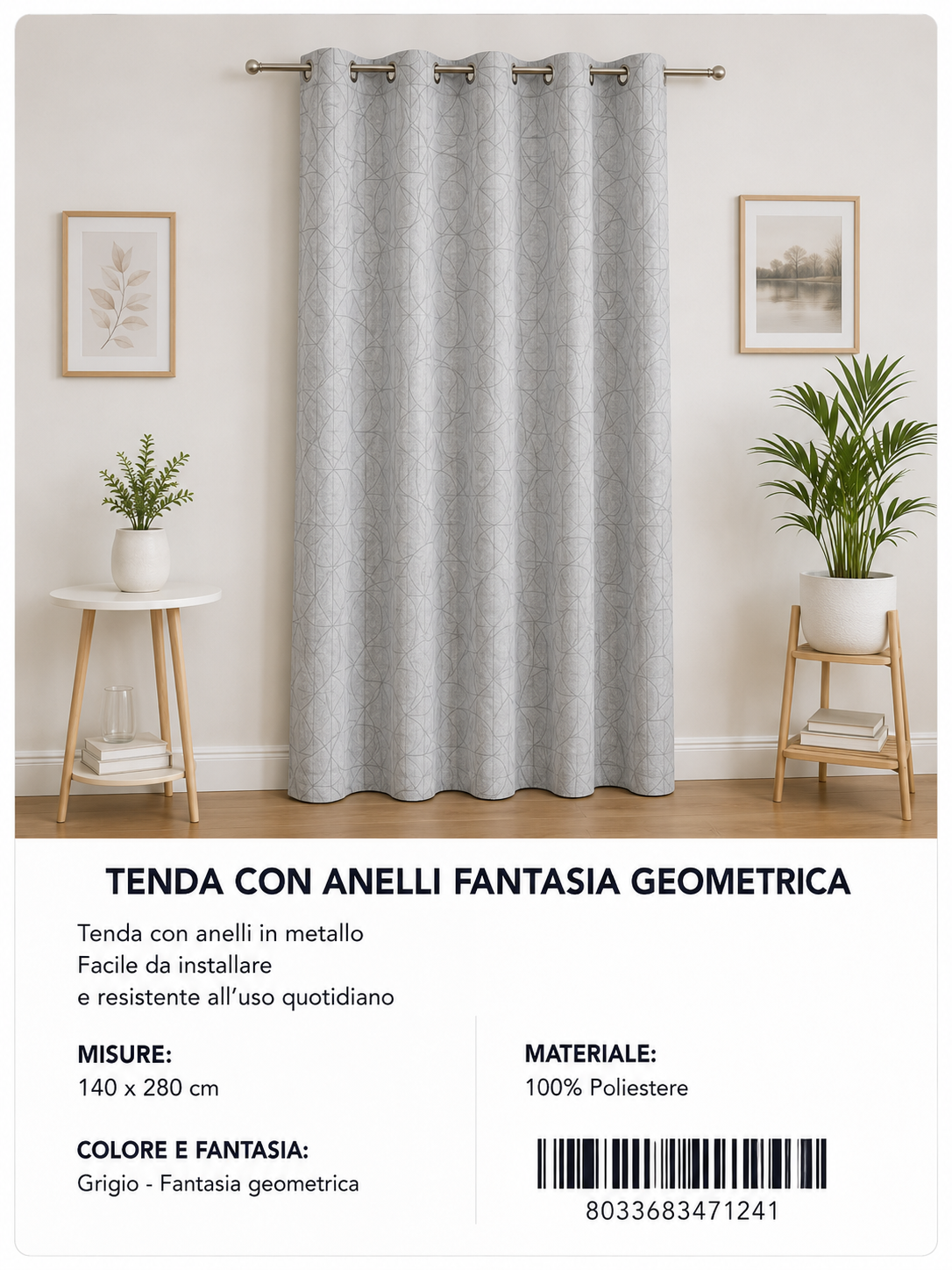TENDA PER CASA LISON 140*280CM 140*280CM - 8033683471241