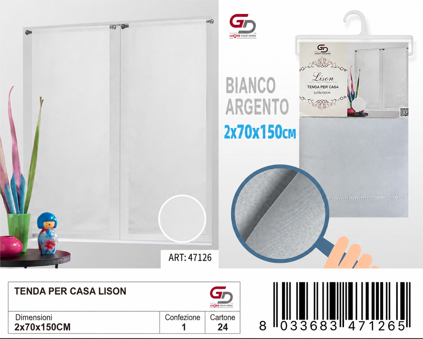 TENDA PER CASA LISON 70*150CM