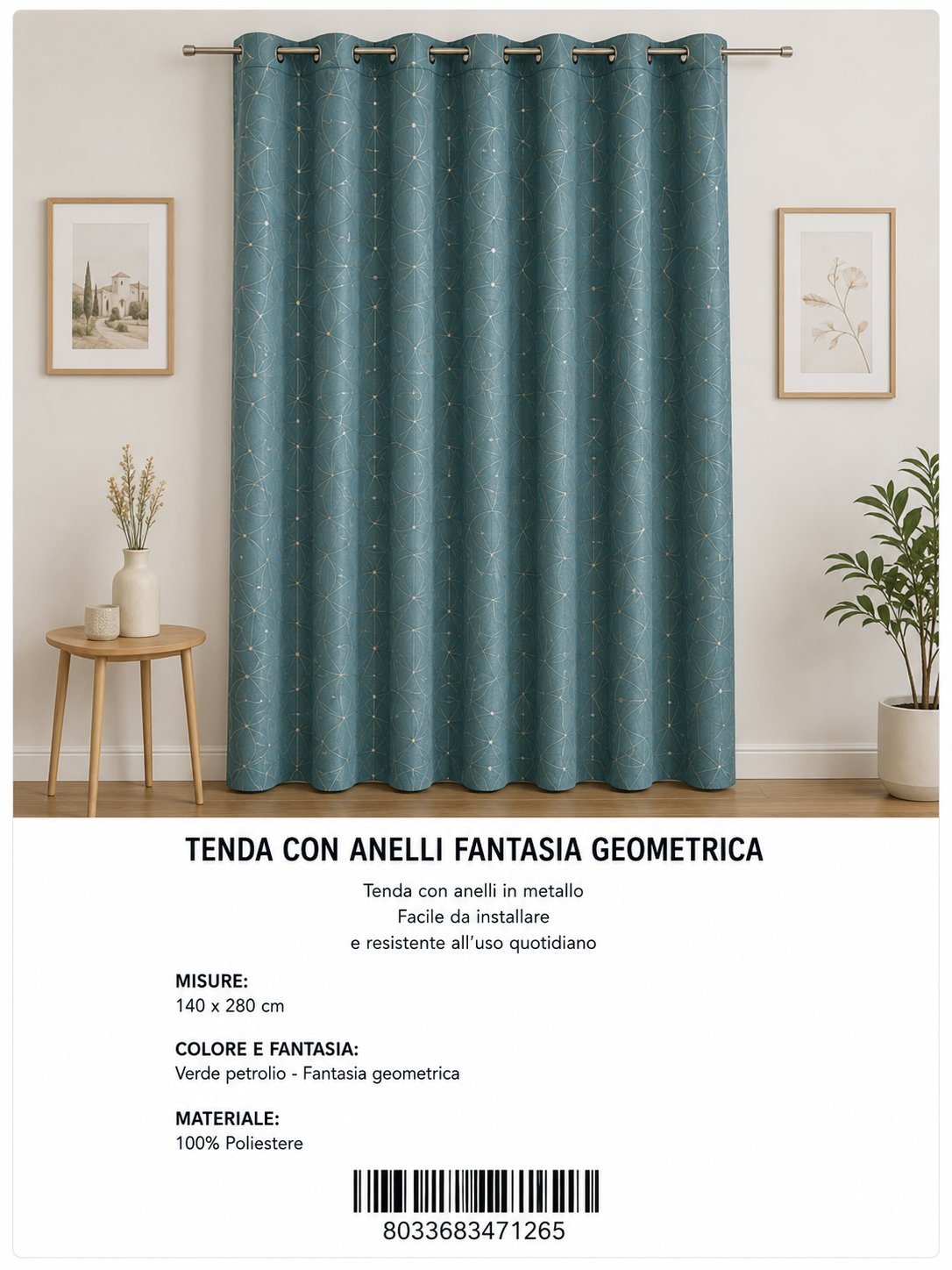 TENDA PER CASA LISON 70*150CM - 8033683471265