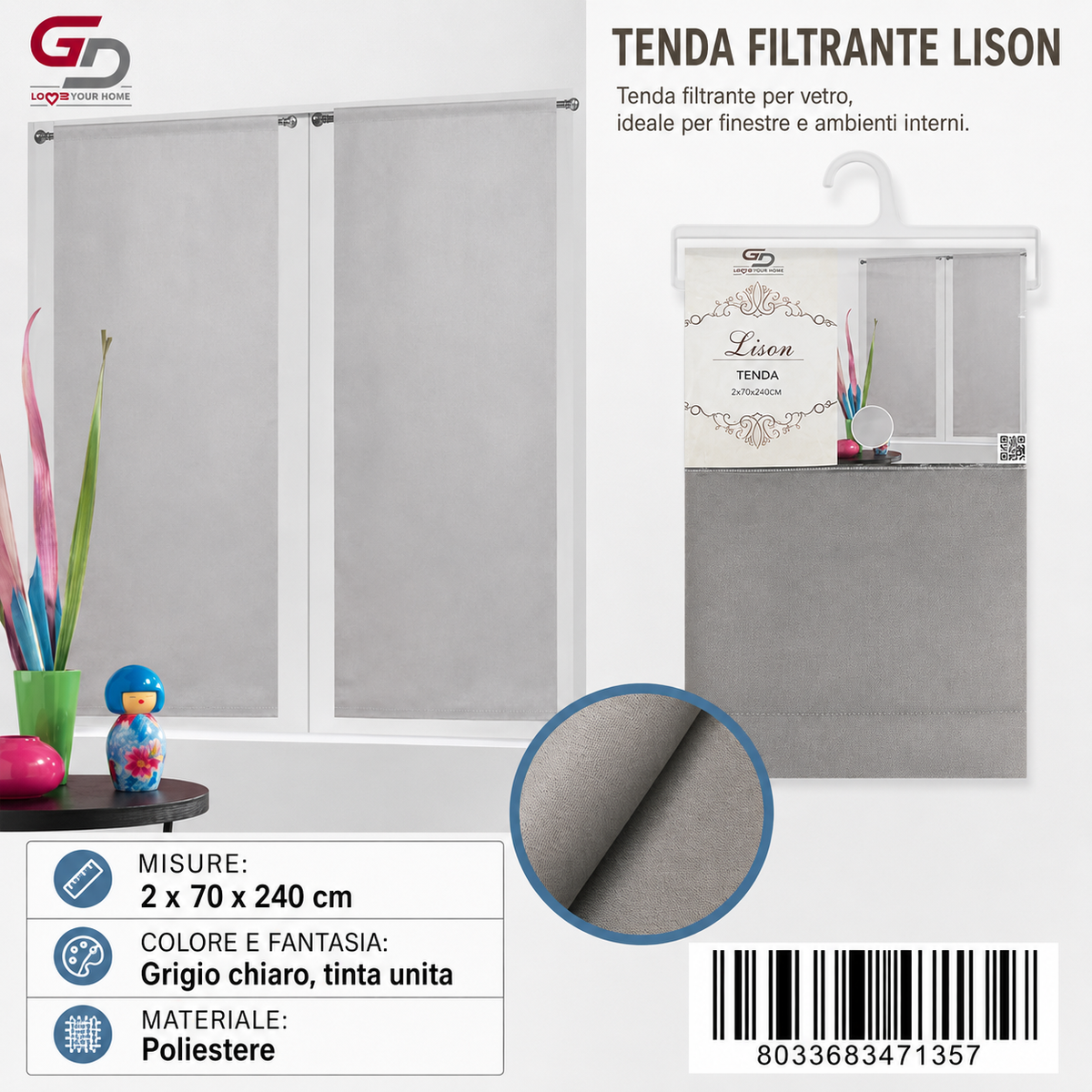 TENDA PER CASA LISON 70*240CM - 8033683471357