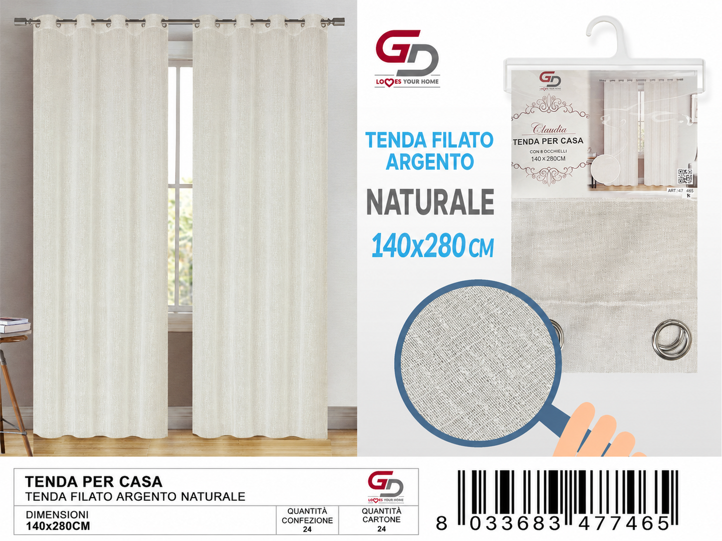 TENDA PER CASA 140*280CM
