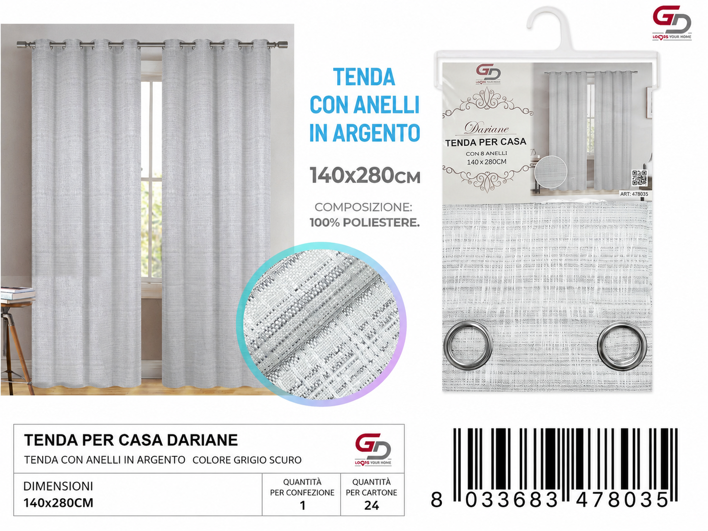 TENDA PER CASADARIANE 140*280CM