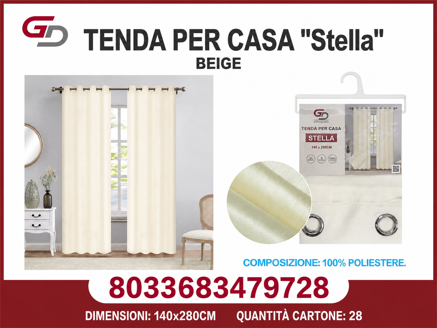 TENDA PER CASA Stella 140*280CM