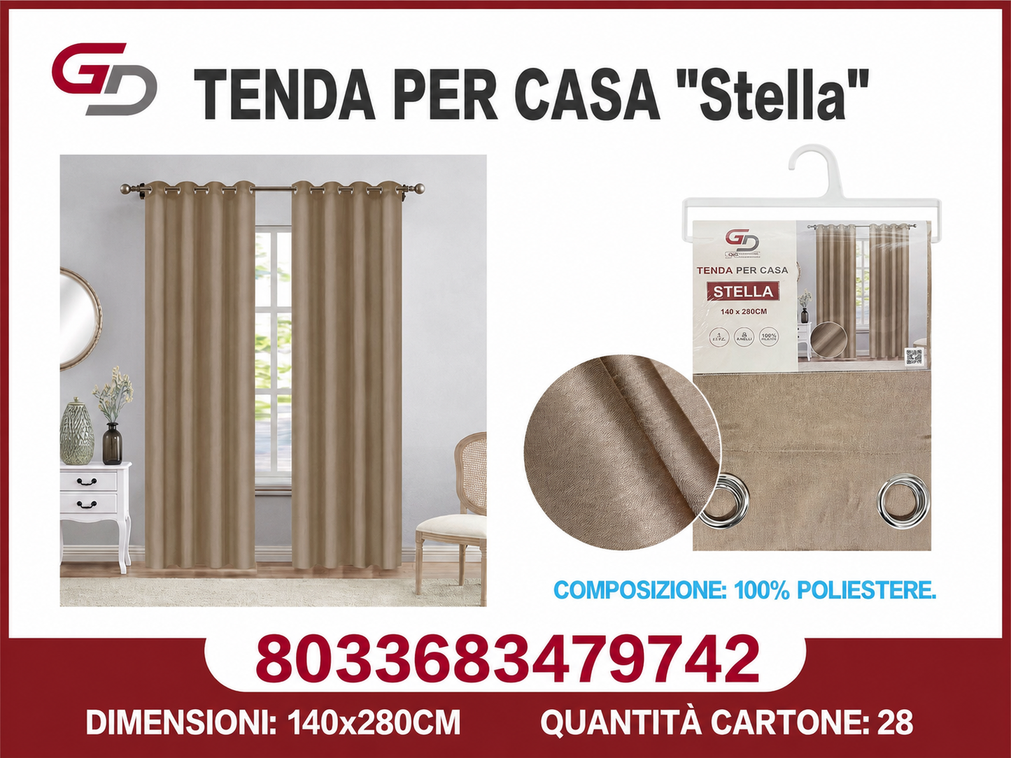 TENDA PER CASA Stella 140*280CM