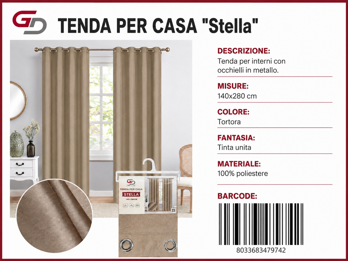 TENDA PER CASA Stella 140*280CM - 8033683479742