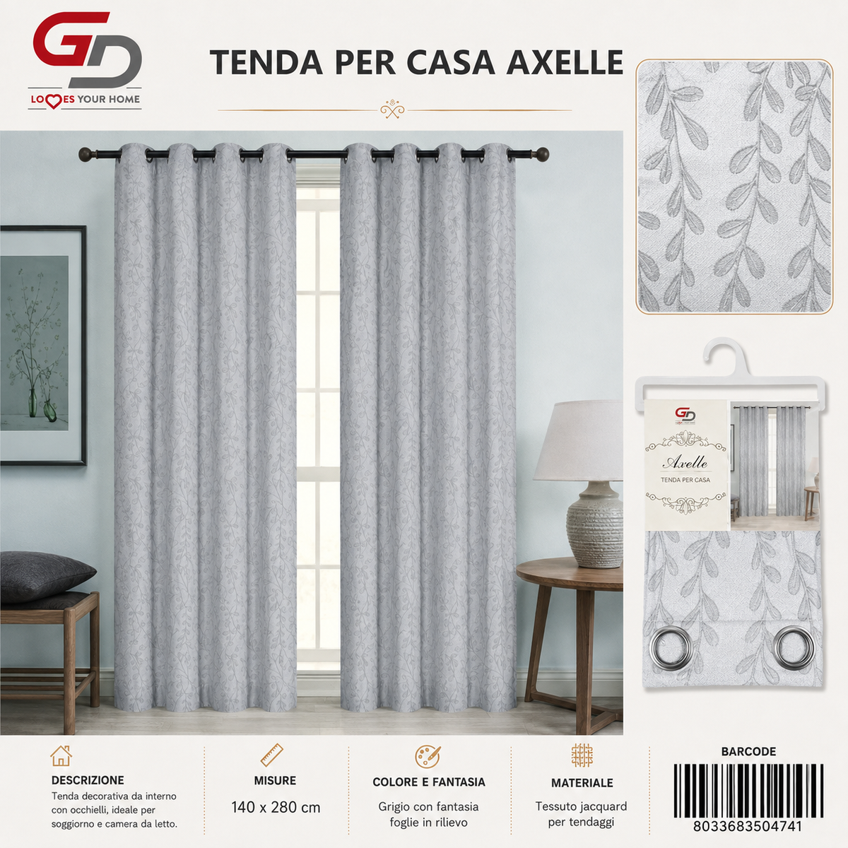 TENDA PER CASA Axelle 140x280 - 8033683504741