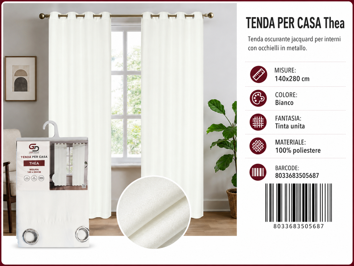 TENDA PER CASA Thea 140*280CM - 8033683505687