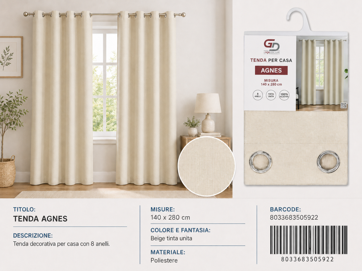 TENDA PER CASA Agnes 140*280CM - 8033683505922