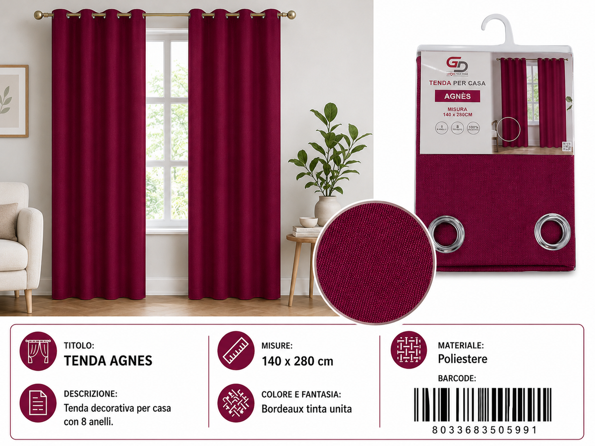 TENDA PER CASA Agnes 140*280CM - 8033683505991