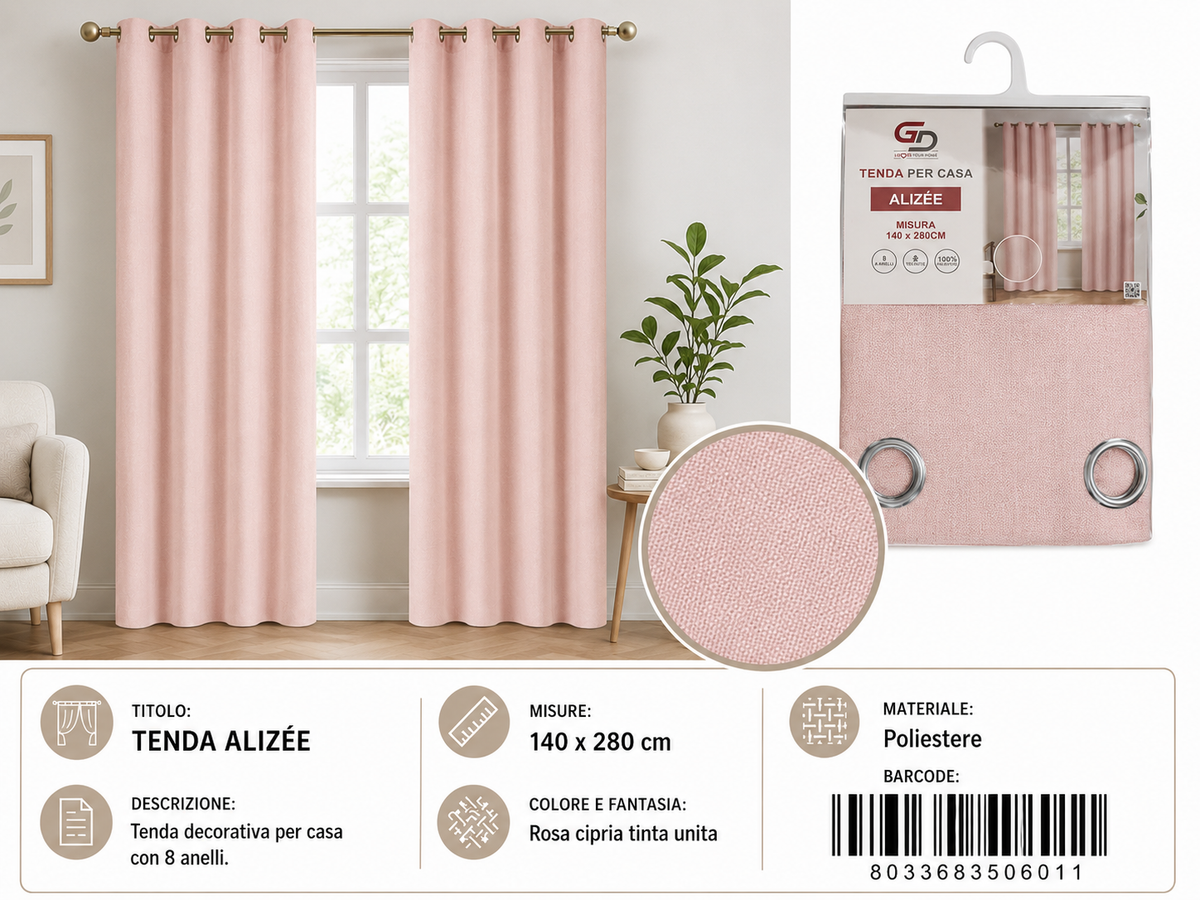 TENDA PER CASA Alexandra 140*280CM - 8033683506011