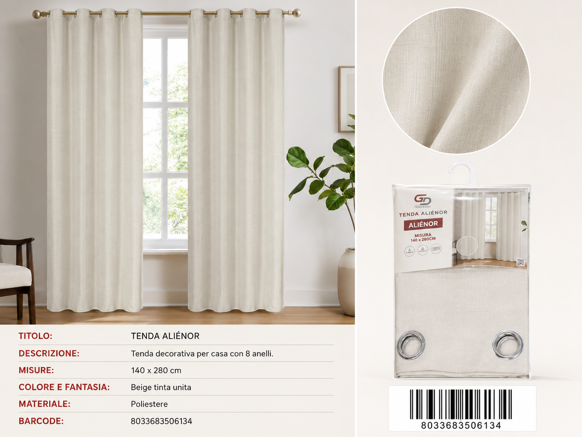 TENDA PER CASA Alienor 140*280CM - 8033683506134