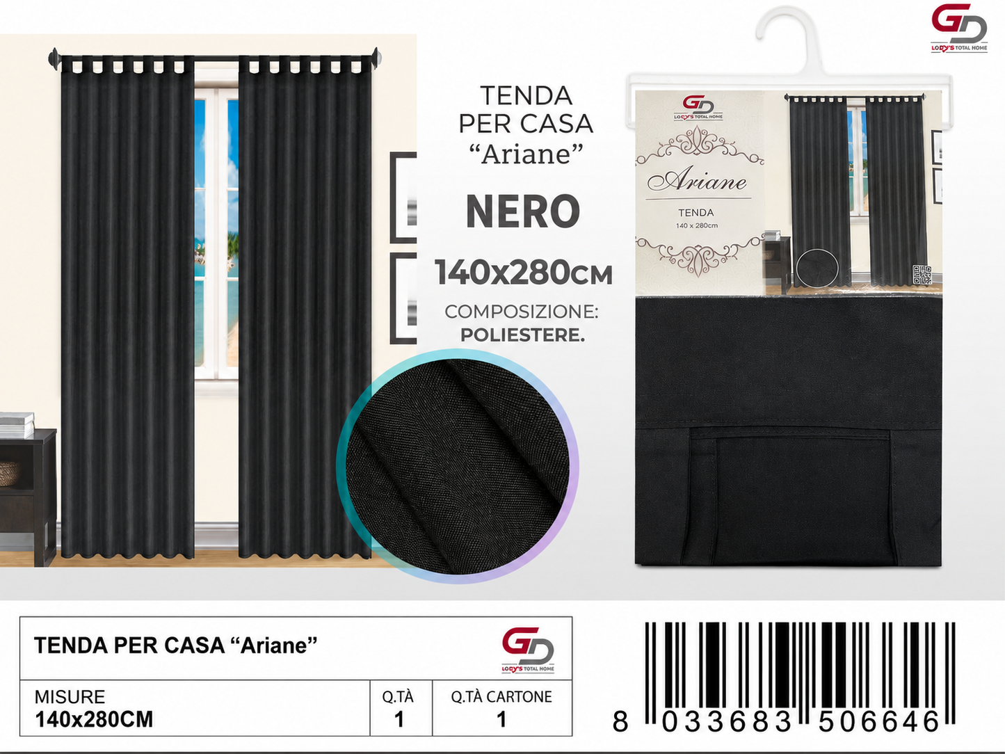 TENDA PER CASA Ariane 140*280CM