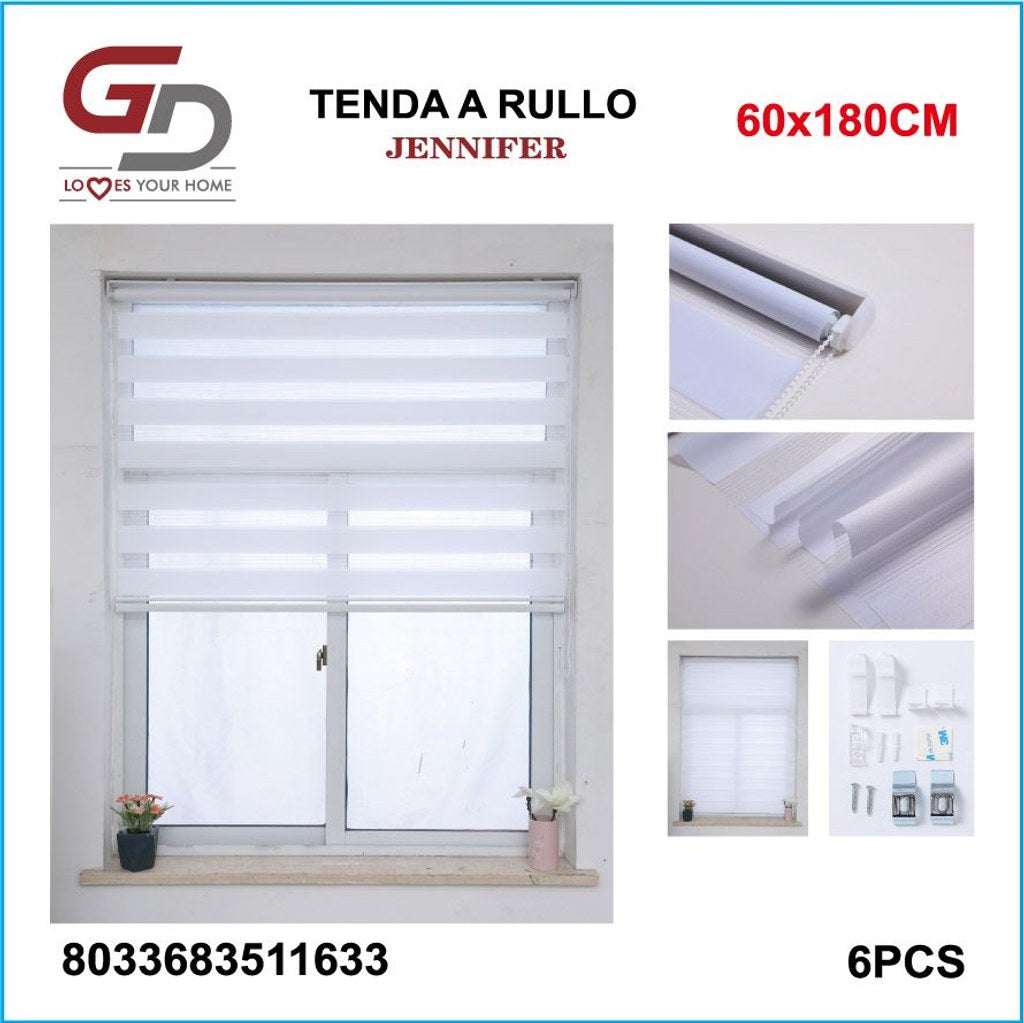 TENDA A RULLO IN GARZA 60*180CM BIANCO