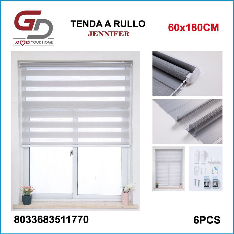 TENDA A RULLO IN GARZA 60*180CM GRIGIO