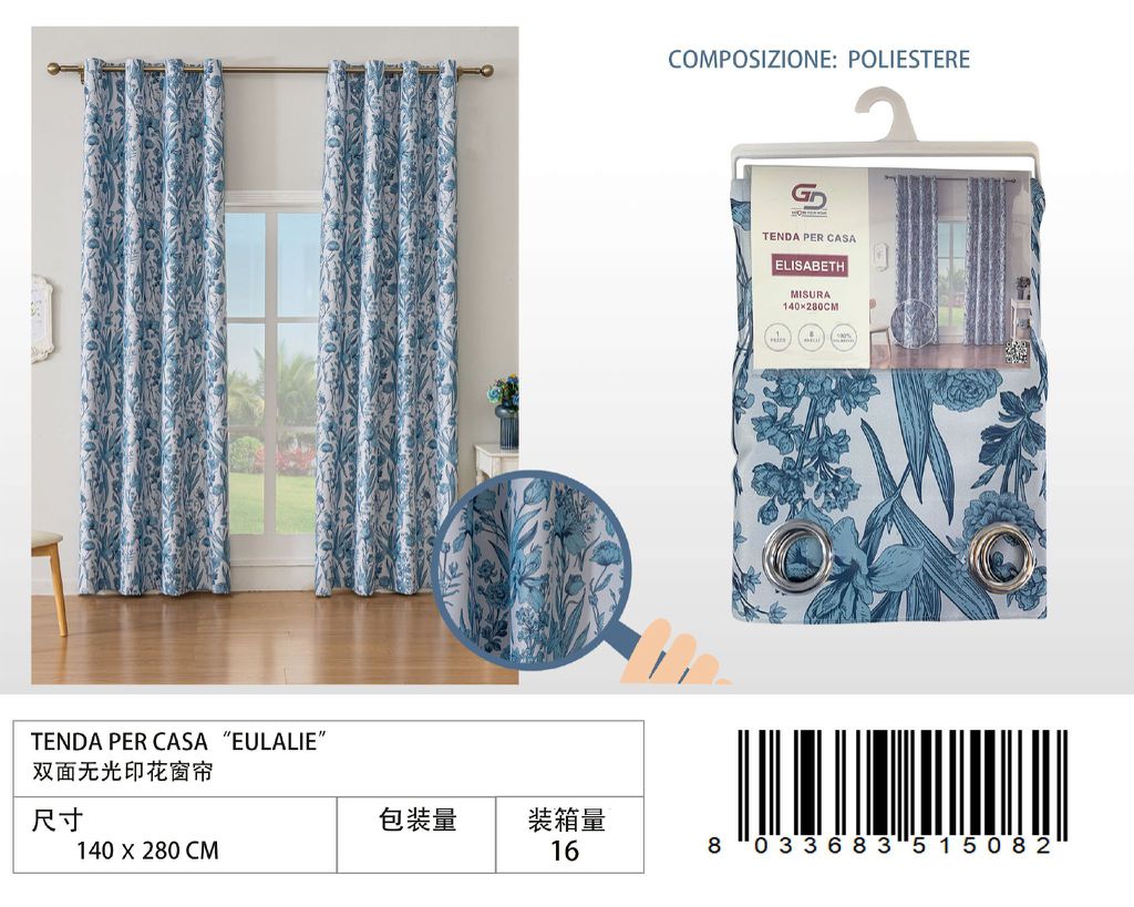 TENDA PER CASA ELISABETH 140*280CM