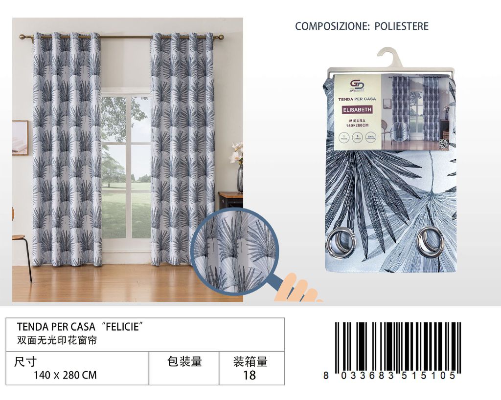 TENDA PER CASA ELISABETH 140*280CM