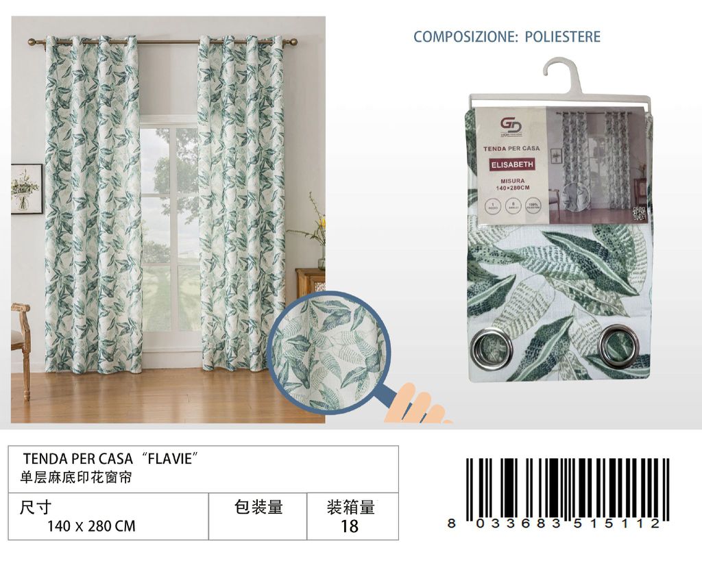 TENDA PER CASA ELISABETH 140*280CM