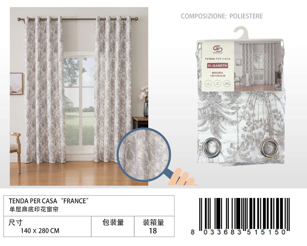 TENDA PER CASA ELISABETH 140*280CM