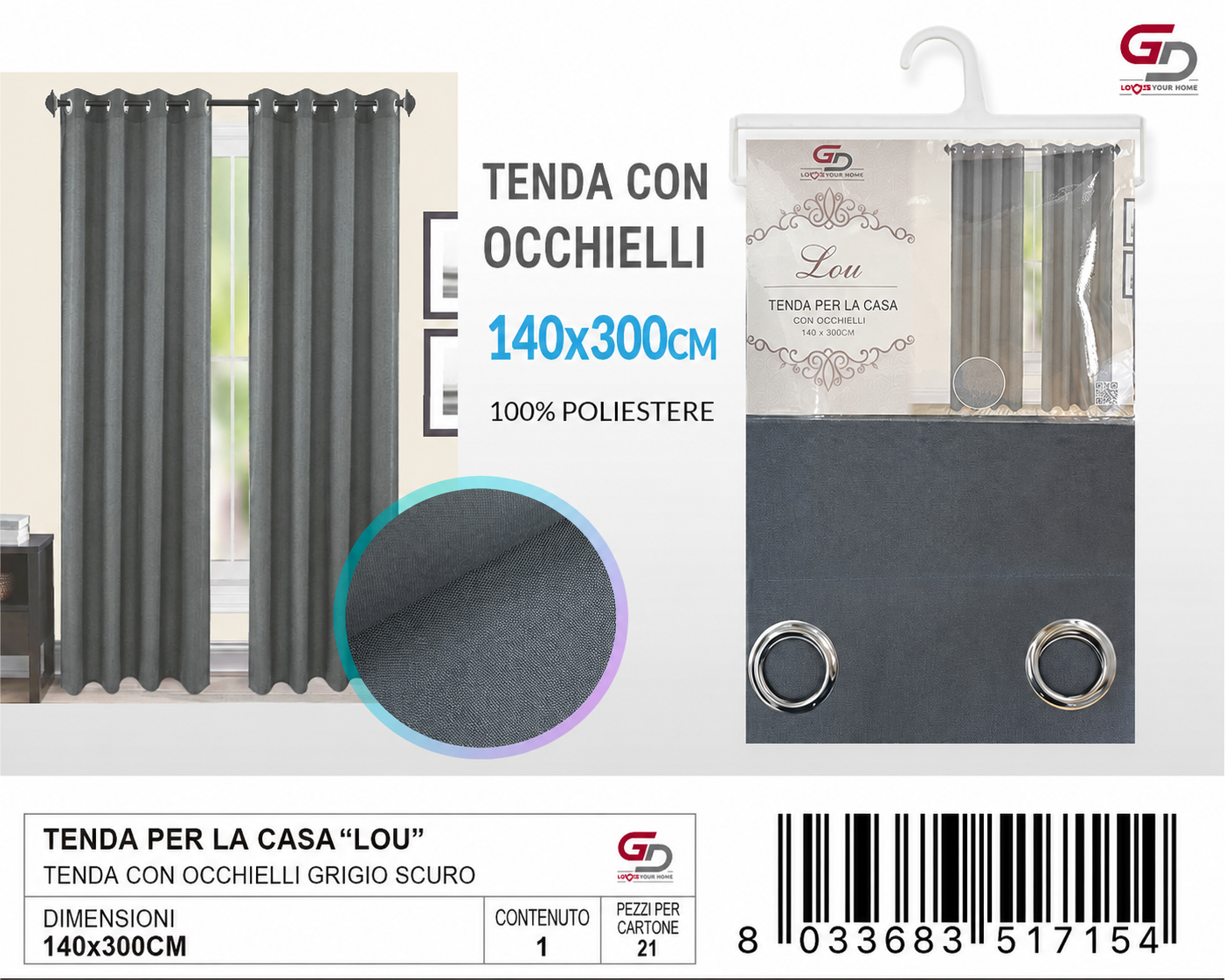 TENDA PER CASA LOU 140*300CM