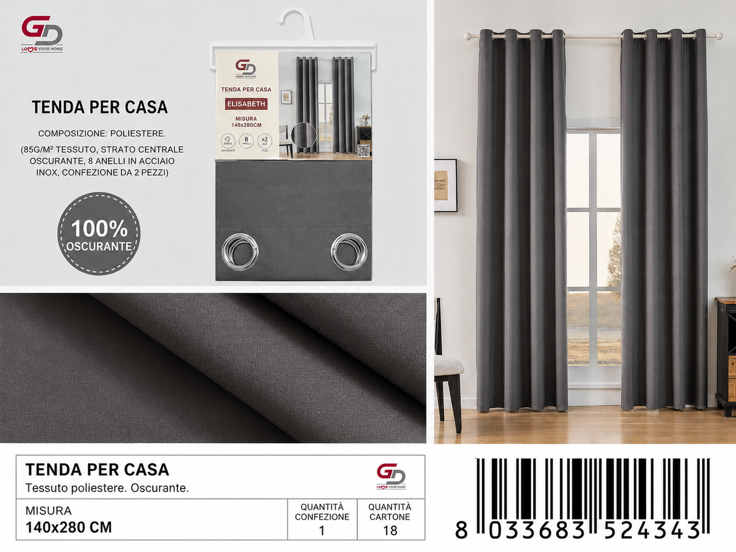 TENDA PER CASA 140*280CM
