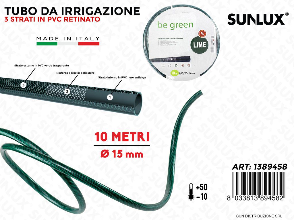Tubo Pvc Retinato Irrigazione Ve D.15MM*10MT