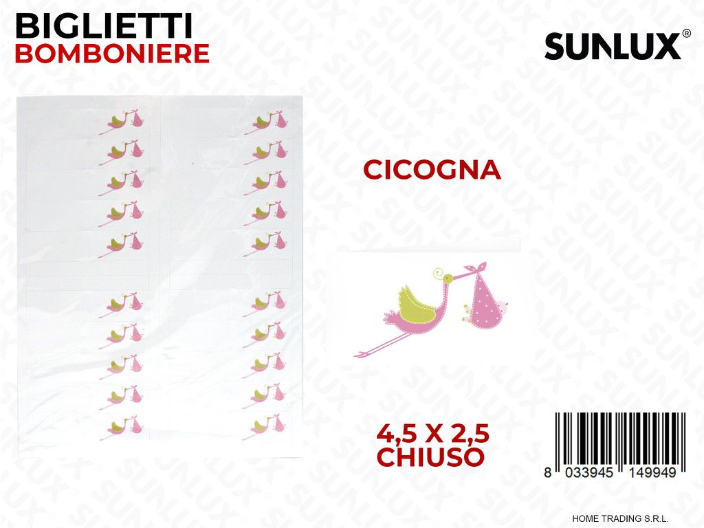 5 Blister Biglietti Bomboniere da 100PSC /Pacco