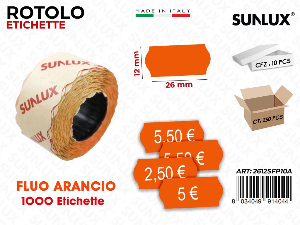 Rot. Etichette Prezzo ARANC.1000PCS 26*12MM