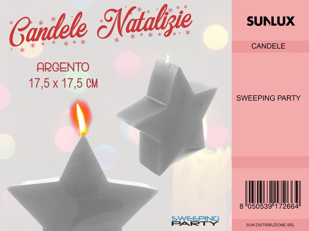 Candela Stella Argento 660GR-17.5*17.5 Cm