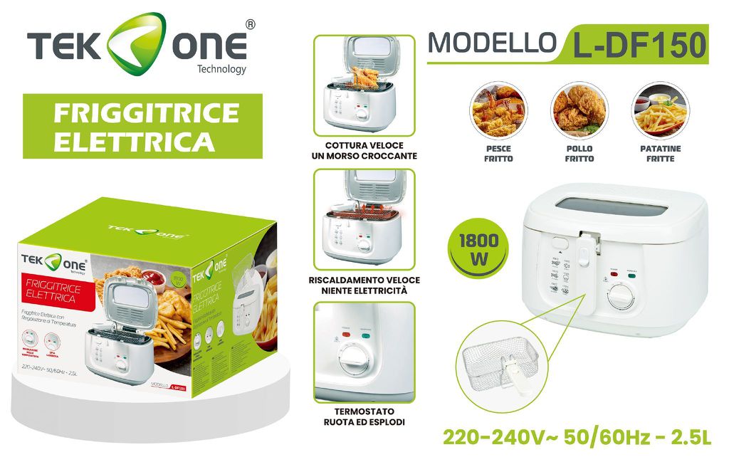 Friggitrice Elettrica 220-240V 50/60Hz 2.5L