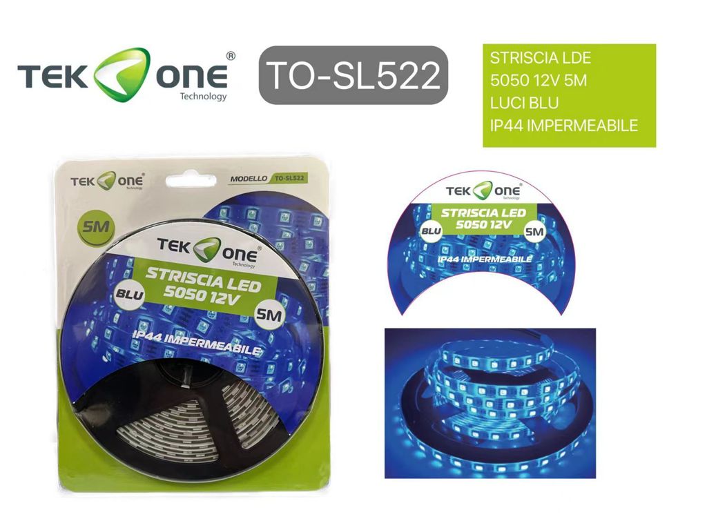 Striscia Led 5050 12V Blu 5M TO-SL522