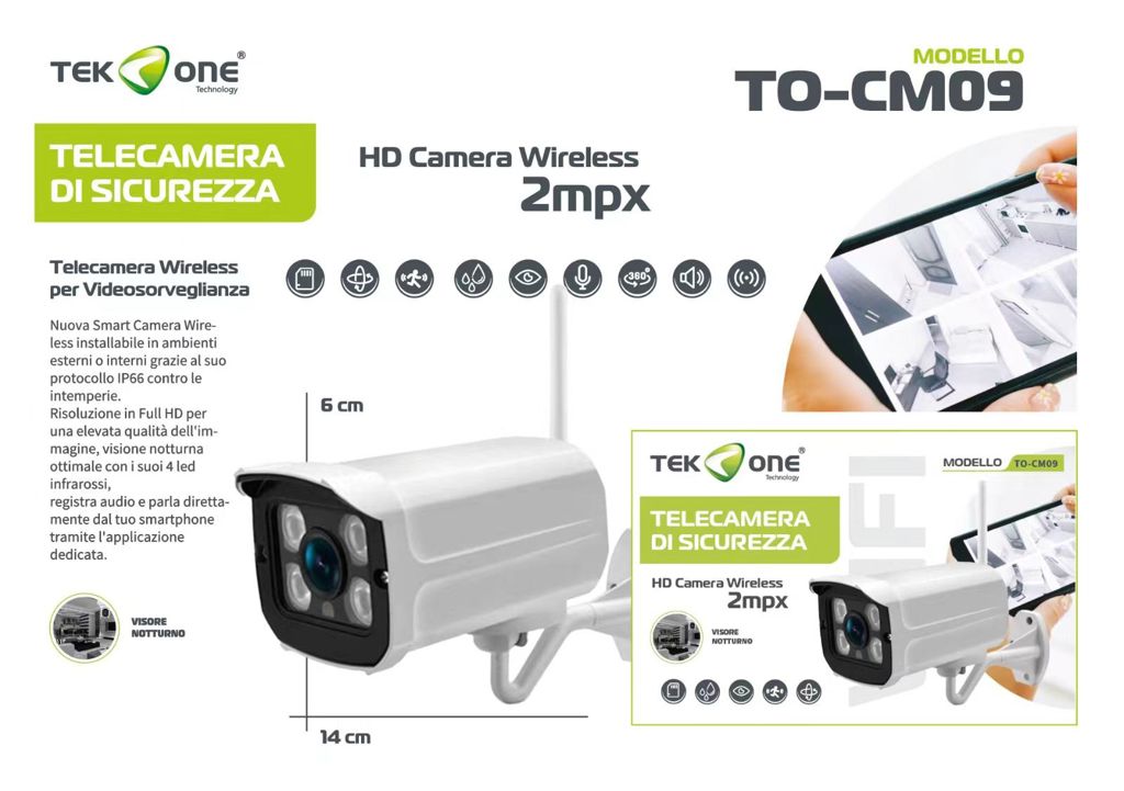 Telecamera Di Sicurezza Hd Camera Wireless 2mpx