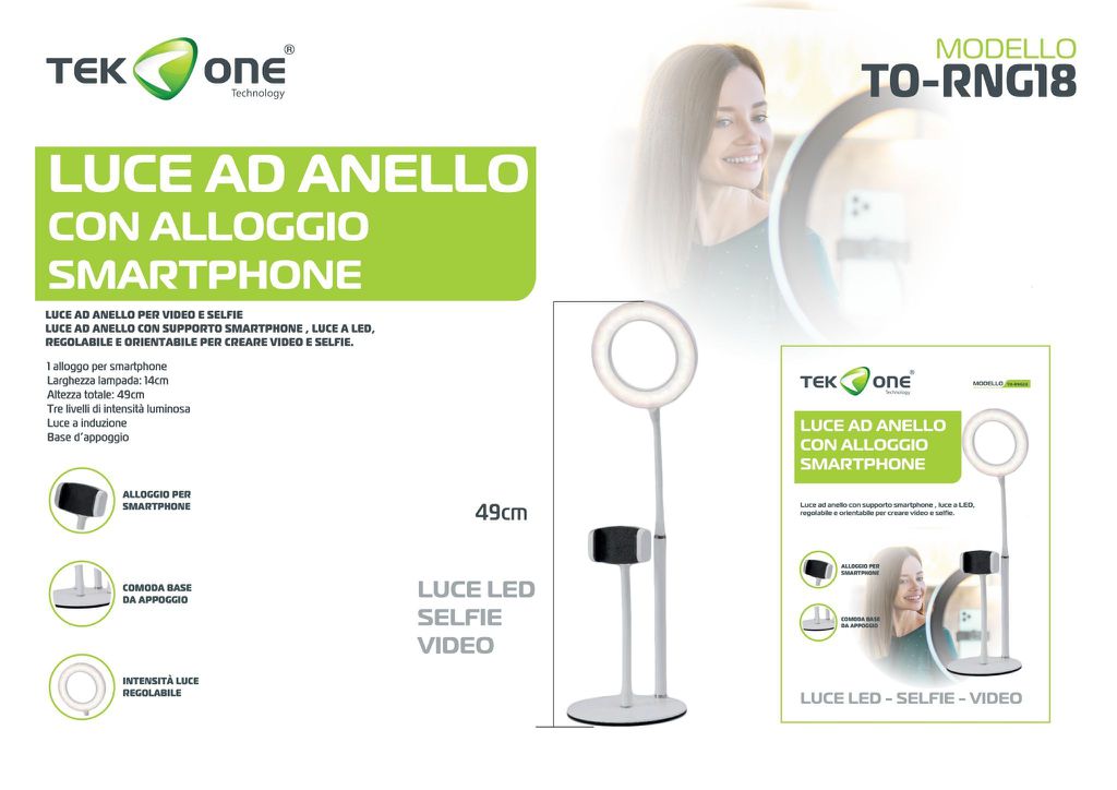 Luce Ad Anello Con Alloggio Smartphone