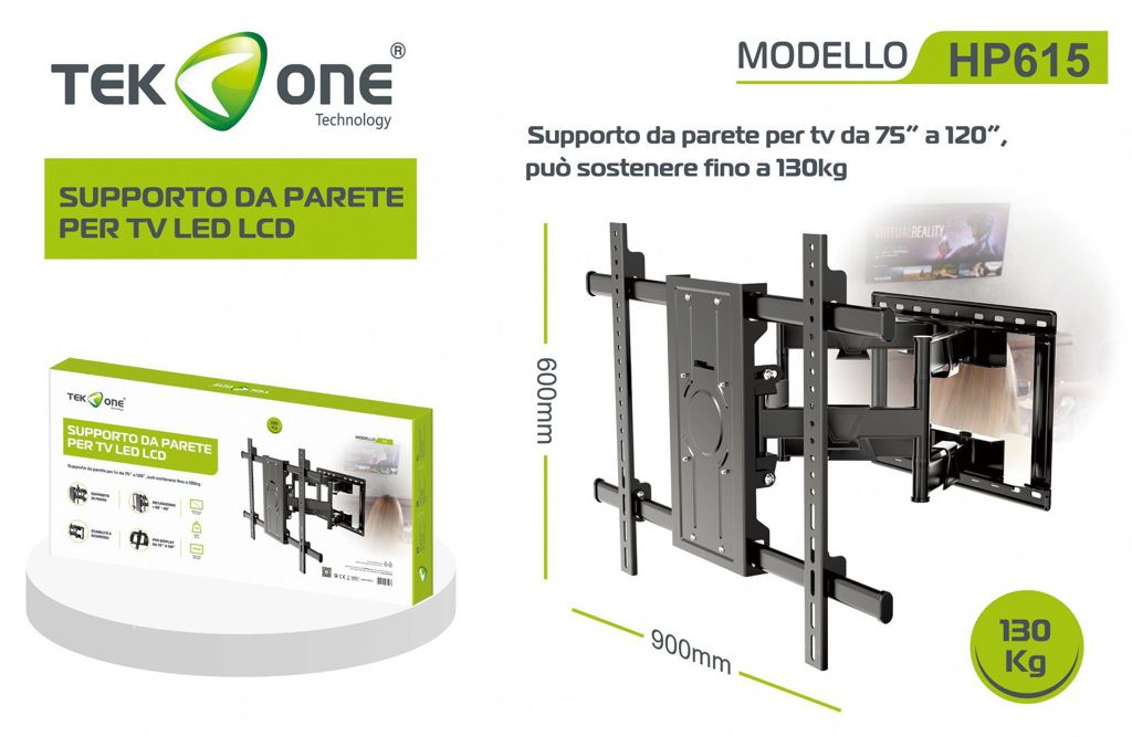Supporto Tv 75-120" Max Portata 130KG