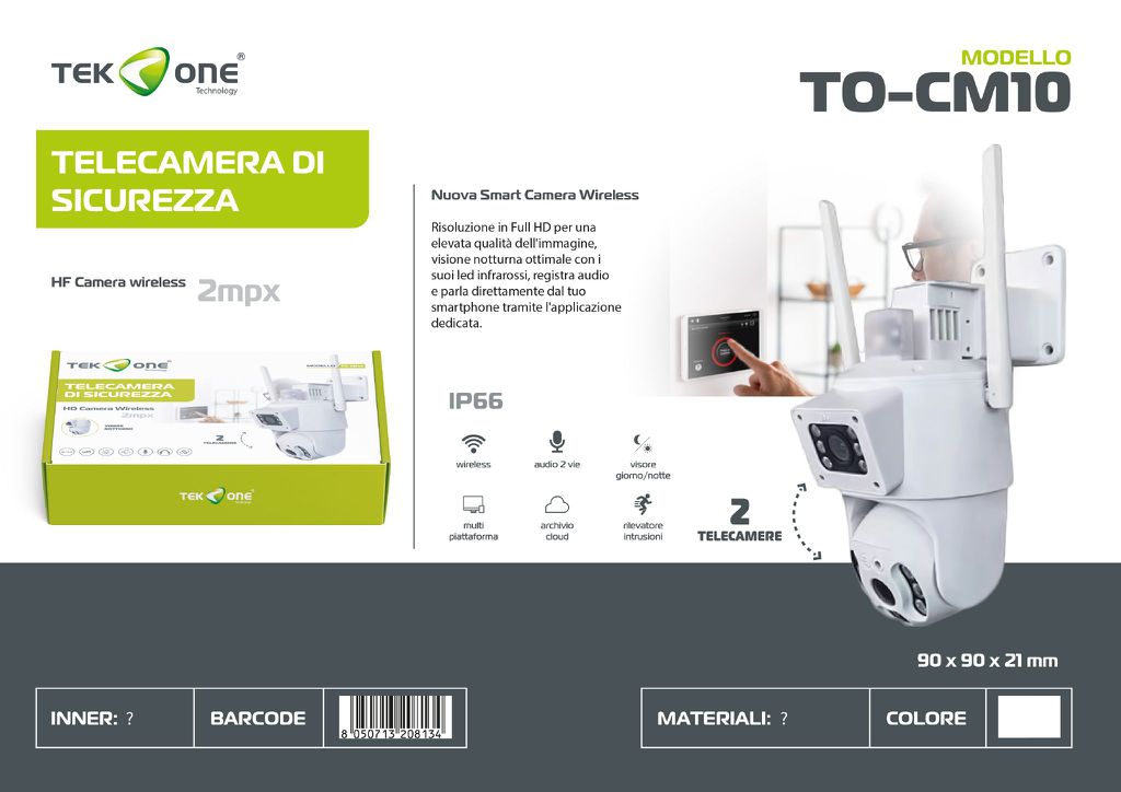 Telecamera Di Sicurezza Hd 2 Telecamere 2mpx